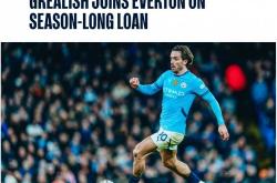 曼(màn)城官方：格(gé)拉利(lì)什25/26赛季租借加盟埃弗顿，祝願(yuàn)他一(yī)切顺利(lì)